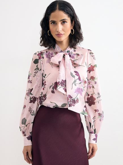 Phase Eight Estelle Floral Blouse, Pale Pink, Pale Pink