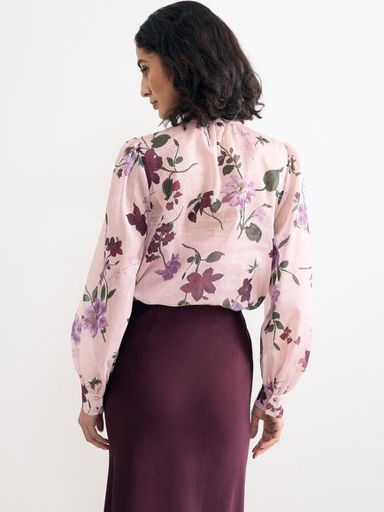 Phase Eight Estelle Floral Blouse, Pale Pink - view 2, Pale Pink