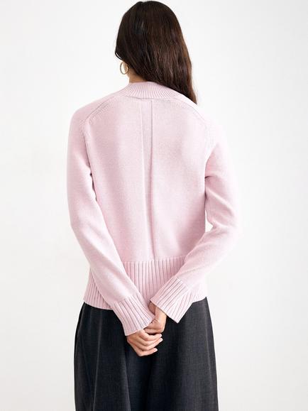 Phase Eight Marika Sadle Knit Funnel Neck Jumper, Coral Pink - view 2, Coral Pink