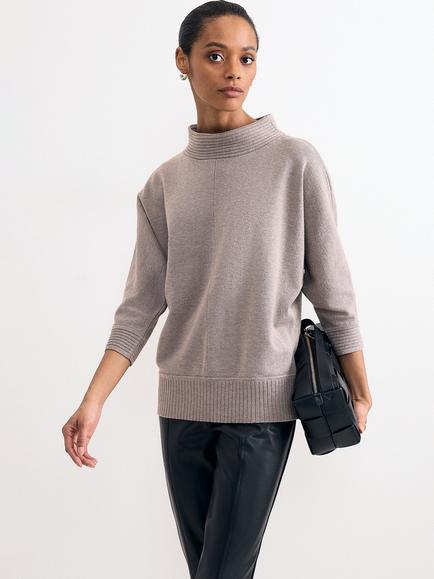 Phase Eight Salima Funnel Neck Jumper, Oatmeal, Oatmeal