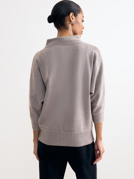 Phase Eight Salima Funnel Neck Jumper, Oatmeal - view 2, Oatmeal