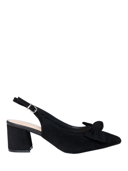 Paradox London Floriana Wide Fit Block Heel Slingback Court Shoes, Black, Black
