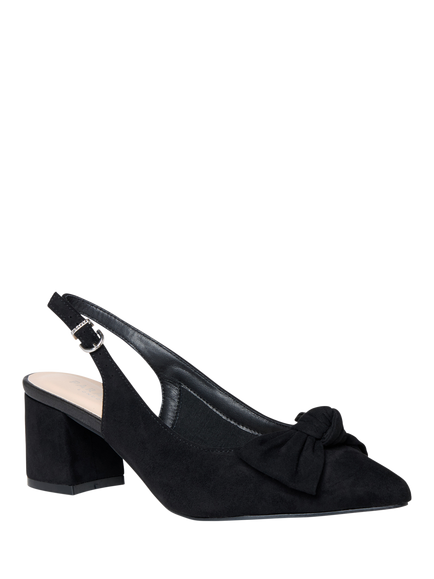 Paradox London Floriana Wide Fit Block Heel Slingback Court Shoes, Black - view 2, Black
