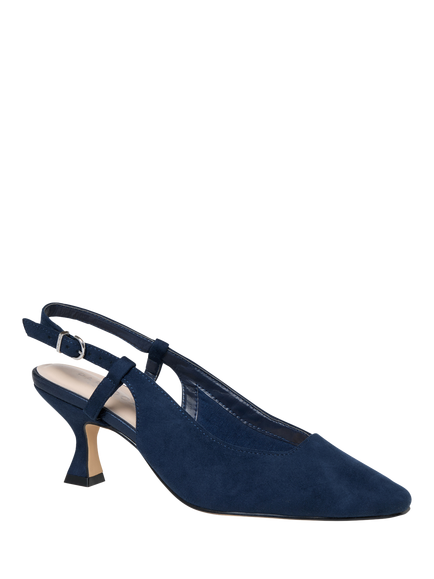 Paradox London Fervora Wide Fit Slingback Court Shoes, Navy - view 2, Navy