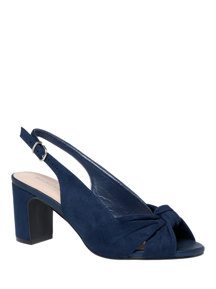 Paradox London Noreen Wide Fit Block Heel Sandals, Navy - view 2, Navy