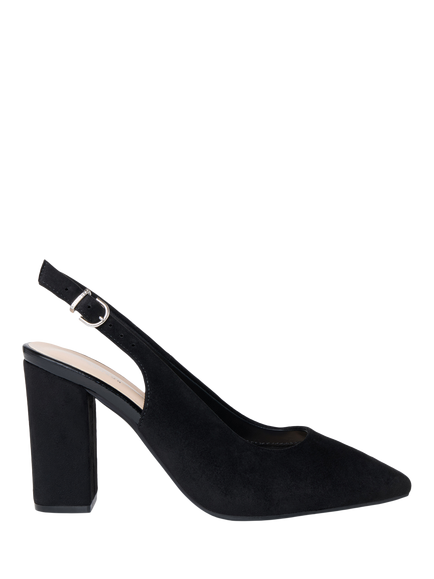 Paradox London Graziana Wide Fit Block Heel Slingback Court Shoes, Black