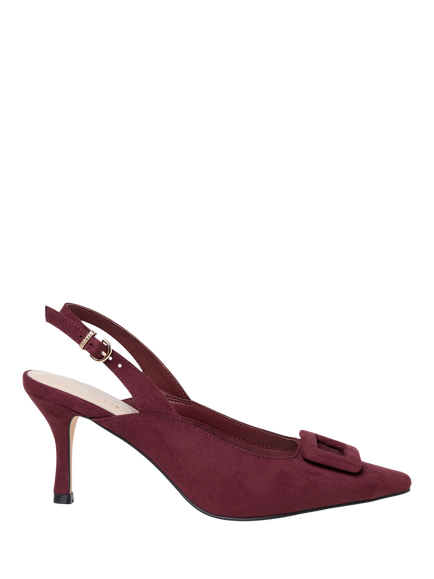 Paradox London Salem Stiletto Heel Slingback Court Shoes, Burgundy