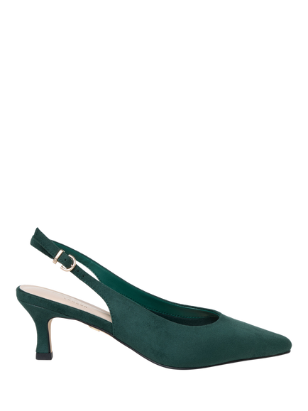 Paradox London Tatiana Stiletto Heel Slingback Court Shoes, Forest Green, Forest Green