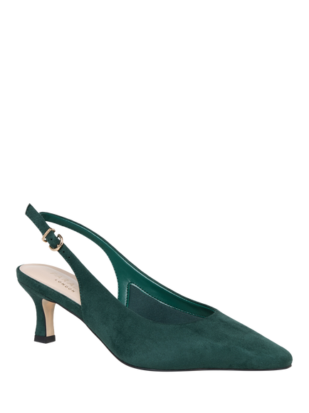 Paradox London Tatiana Stiletto Heel Slingback Court Shoes, Forest Green - view 2, Forest Green
