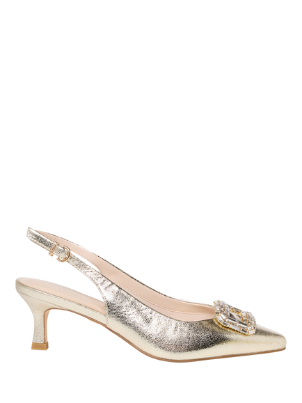 Paradox London Tierney Slingback Court Shoes, Champagne