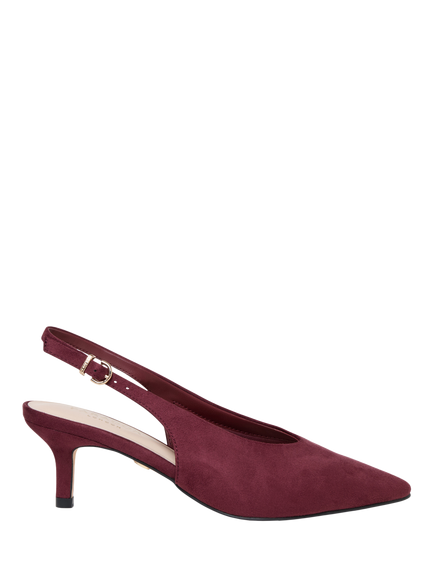 Paradox London Tullia Stiletto Heel Slingback Court Shoes, Burgundy, Burgundy
