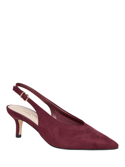 Paradox London Tullia Stiletto Heel Slingback Court Shoes, Burgundy - view 2, Burgundy