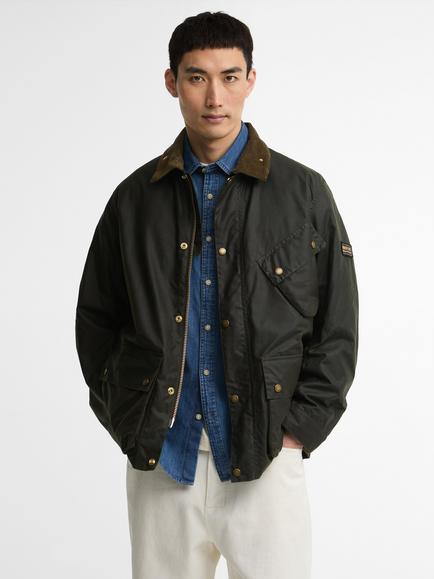 Barbour International Brake Line Waxed Jacket, Fern Green, Fern Green