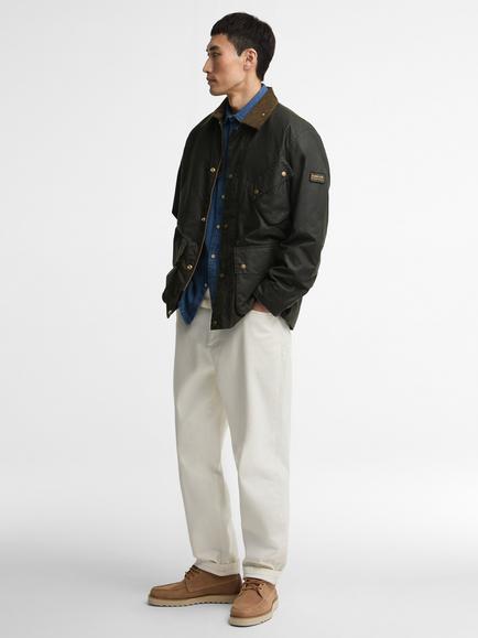 Barbour International Brake Line Waxed Jacket, Fern Green - view 2, Fern Green