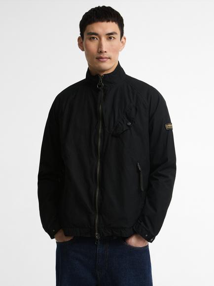 Barbour International Club Blouson Waxed Cotton Jacket, Black, Black