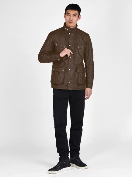 Barbour International Duke Waxed Jacket, Bark - view 2, Bark
