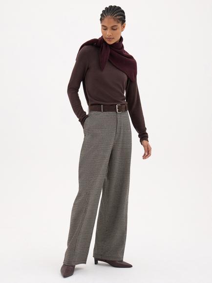 HUSH Elarae Supersoft Crew Neck Long Sleeve Top containing LENZING™ ECOVERO™ Viscose, Dark Brown - view 2, Dark Brown