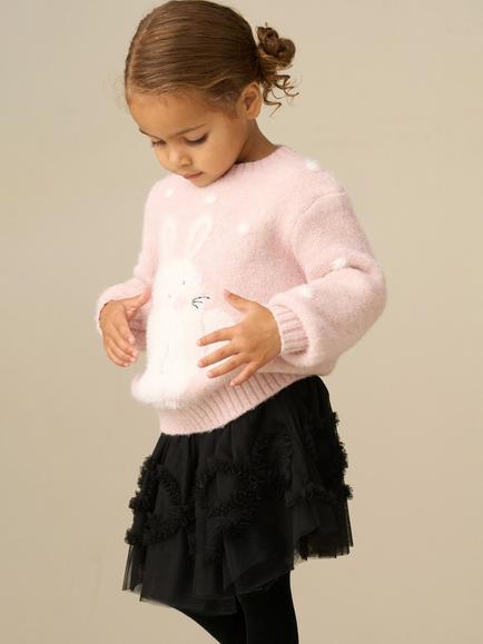 Angel & Rocket Kids' Edna Bunny Jumper, Pink/White - view 2, Pink/White