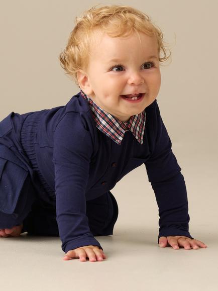 Angel & Rocket Baby Archie Bodysuit and Joggers Set, Navy - view 2, Navy