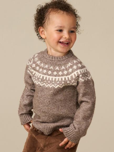 Angel & Rocket Kids' Oliver Fair Isle Knit Jumper and Cord Trouser Set, Burgundy/Multi, Burgundy/Multi