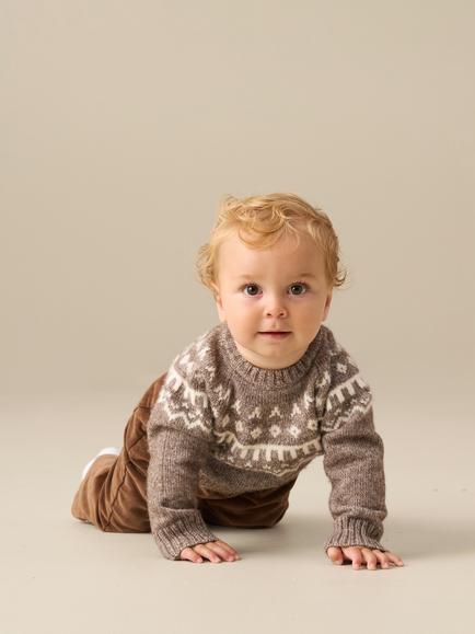 Angel & Rocket Kids' Oliver Fair Isle Knit Jumper and Cord Trouser Set, Burgundy/Multi - view 2, Burgundy/Multi