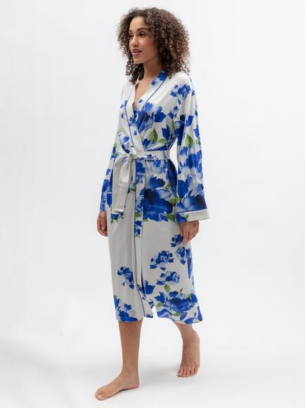 Cyberjammies Floral Dressing Gown, Blue/Multi, Blue/Multi
