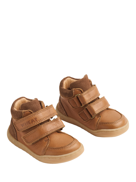 WHEAT Baby Hook & Loop Strap Prewalker Boots, Cognac - view 2, Cognac