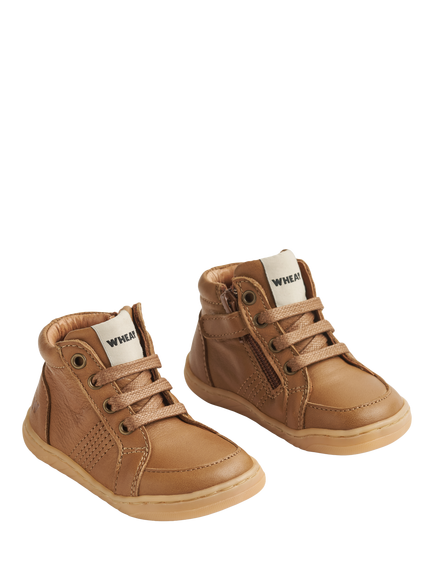 WHEAT Baby Laced Front Prewalker Boots, Cognac - view 2, Cognac