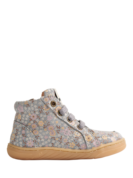 WHEAT Baby Laced Front Floral Prewalker Boots, Slightly Blue, Slightly Blue