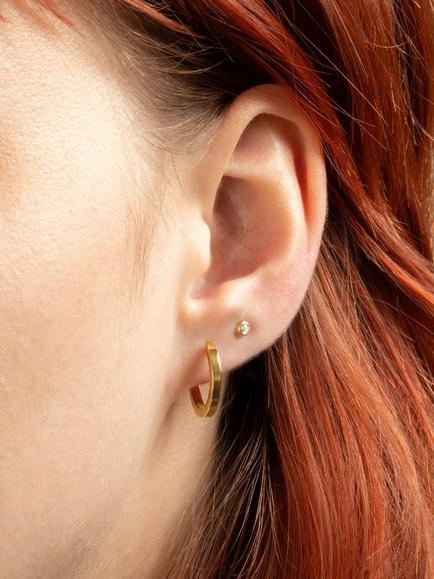 Tish Lyon Leah Plain Hoop Earrings, Gold - view 2, Gold