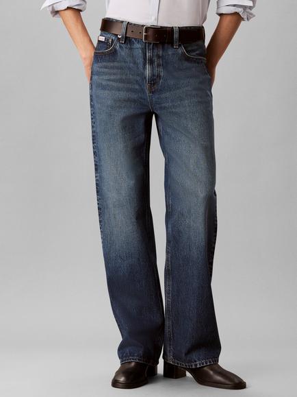 Calvin Klein 90s Straight Leg Jeans, Dark Blue - view 2, Dark Blue