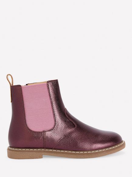 Mini Boden Kids' Round Toe Chelsea Boots, Purple, Purple