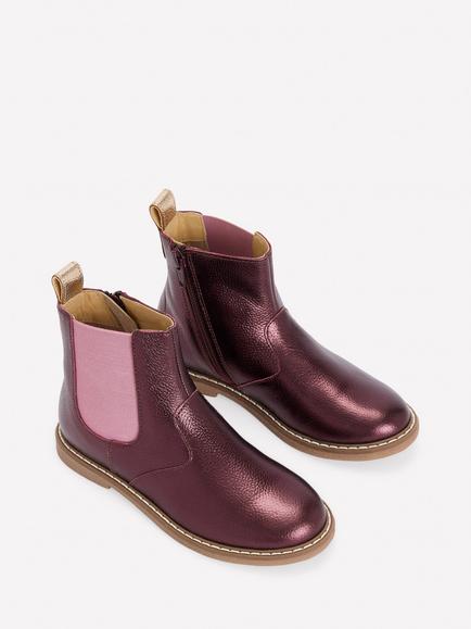 Mini Boden Kids' Round Toe Chelsea Boots, Purple - view 2, Purple