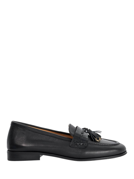 Dune London Giavonni Leather Snaffle Trim Loafers, Black, Black