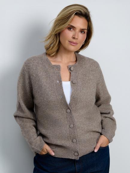 Live Unlimited Curve Ribbed Cardigan, Natural, Natural