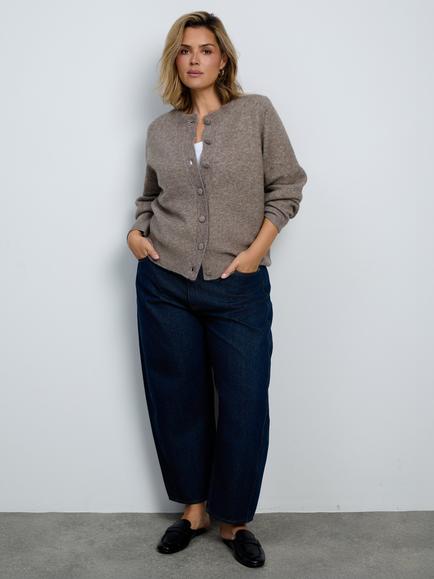 Live Unlimited Curve Ribbed Cardigan, Natural - view 2, Natural
