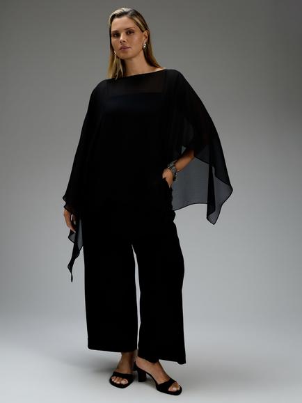 Live Unlimited Curve Asymmetric Cape Overlay, Black, Black