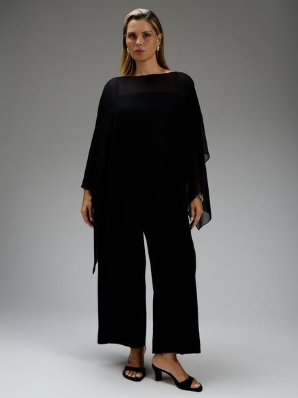 Live Unlimited Curve Asymmetric Cape Overlay, Black - view 2, Black