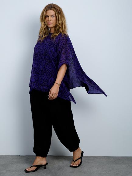 Live Unlimited Curve Plus Size Abstract Print Top, Purple - view 2, Purple