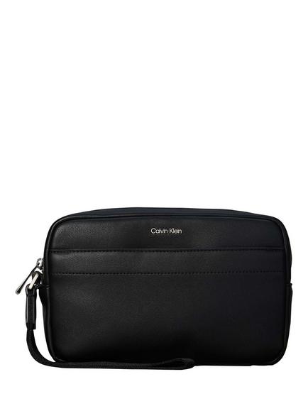Calvin Klein Raised Logo Pouch, Black, Black