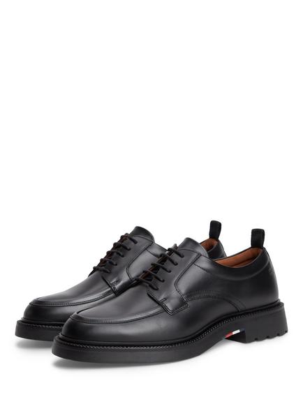 Tommy Hilfiger Leather Debossed Flag Derby Shoes, Black - view 2, Black