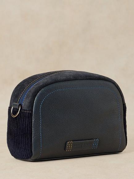 White Stuff Bella Leather & Suede Camera Bag, Dark Navy - view 2, Dark Navy