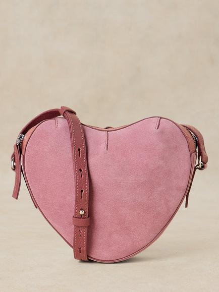 White Stuff Harriet Suede Leather Crossbody Bag, Mid Pink, Mid Pink