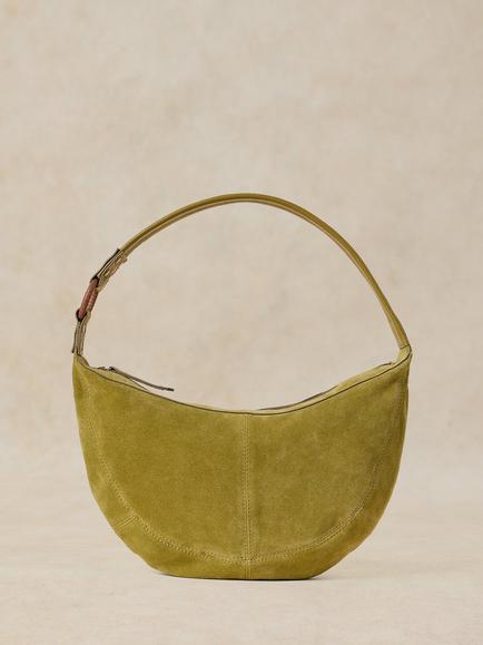 White Stuff Suede Mini Shoulder Bag, Mid Chart, Mid Chart
