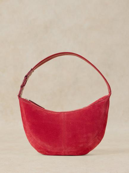 White Stuff Suede Mini Shoulder Bag, Mid Red, Mid Red