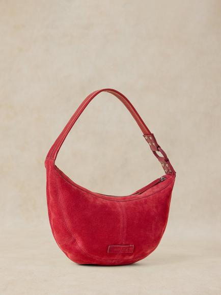 White Stuff Suede Mini Shoulder Bag, Mid Red - view 2, Mid Red