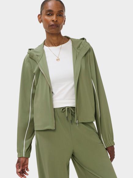 Sweaty Betty Explorer Cropped Zip Jacket, Green