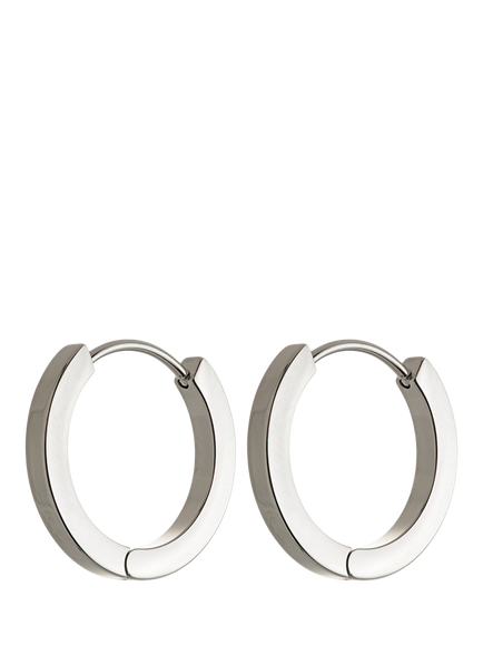Tish Lyon Hinged Hoop Earrings, Platinum, Platinum