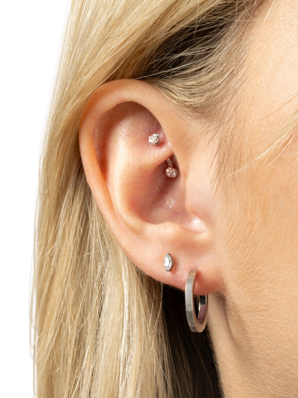 Tish Lyon Hinged Hoop Earrings, Platinum - view 2, Platinum