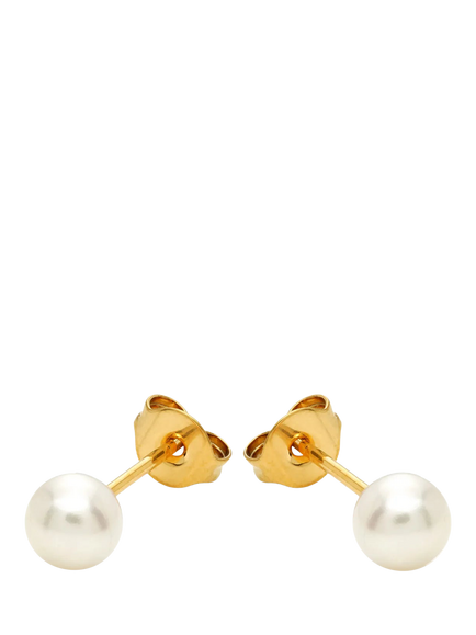 Tish Lyon Pearl Stud Earrings, Gold